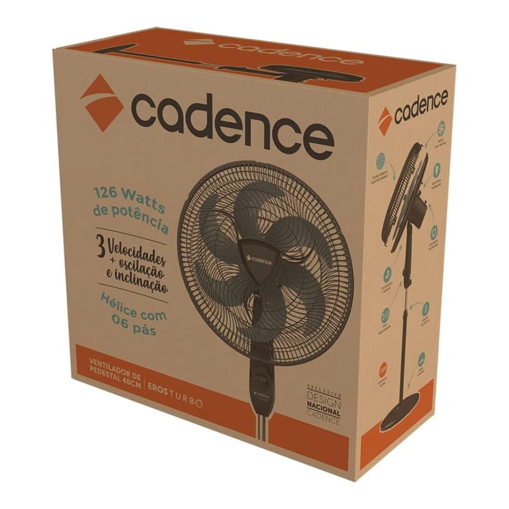 Ventilador Cadence Ventilar Eros Turbo Coluna 6 Pás VTR869 40cm