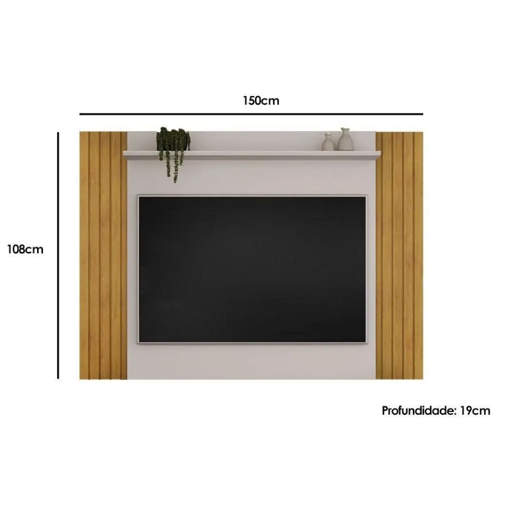 Painel Home Trend Ripado DJ Extensível Cedro/Bali