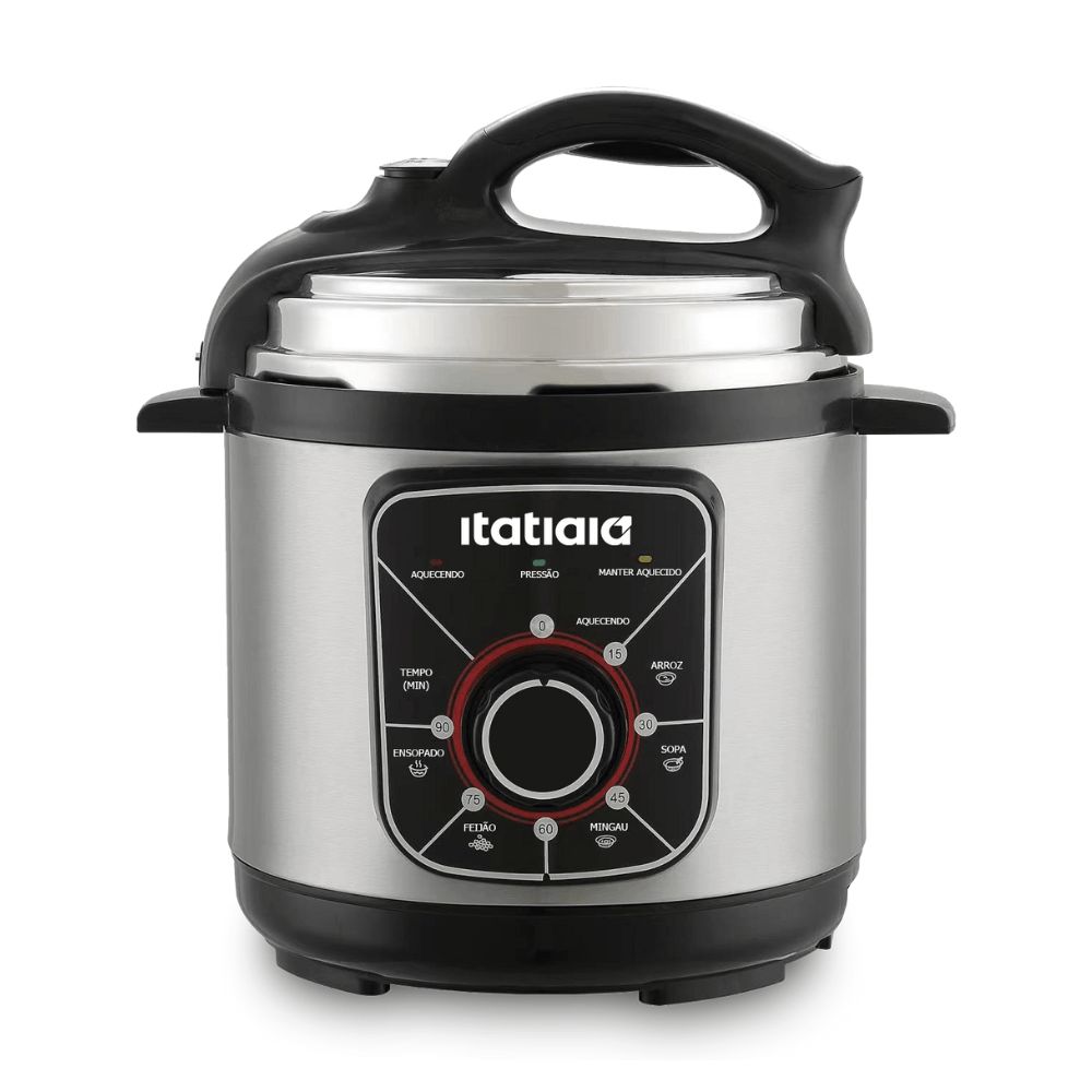 Panela de Pressão Elétrica Essencial Itatiaia 5L 220V 900W Inox Preto