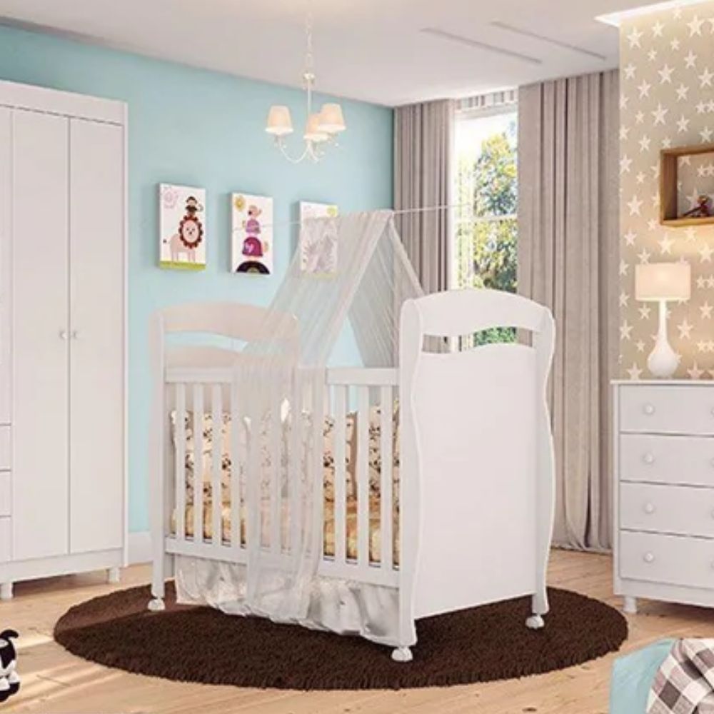 Berço Peroba Júnior P53 Branco Brilho
