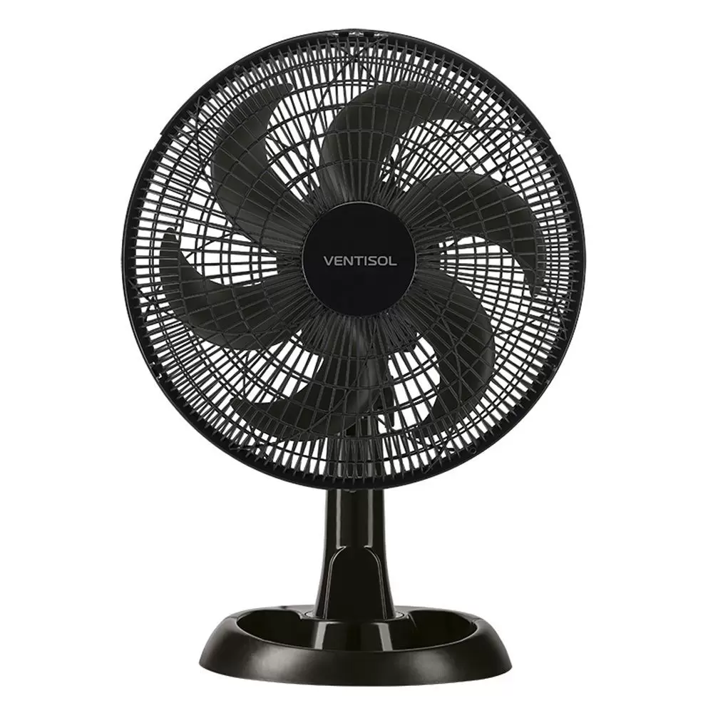 Ventilador Ventisol Premium Eco Mesa Turbo 6 Pas 30cm Preto