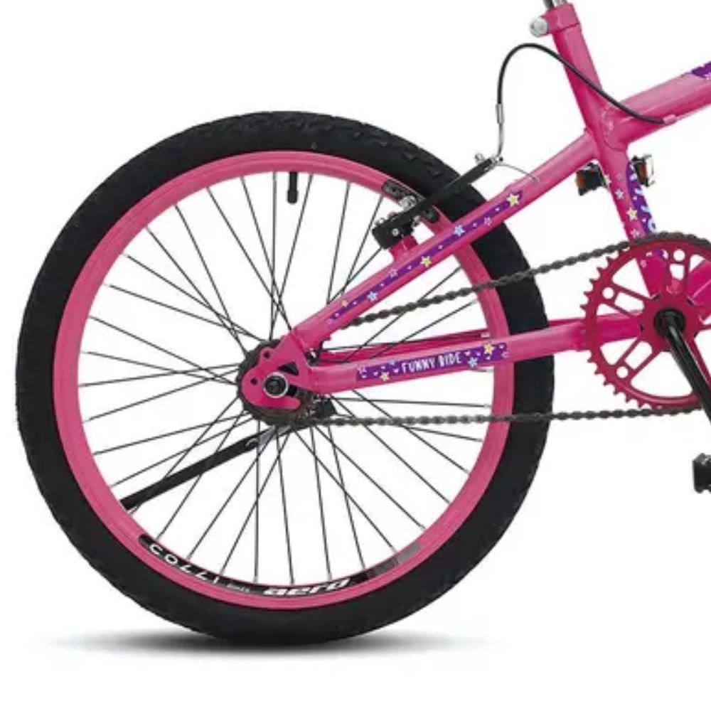 Bicicleta Colli Jully Aro 20 Sem Marcha Feminina Rosa Neon