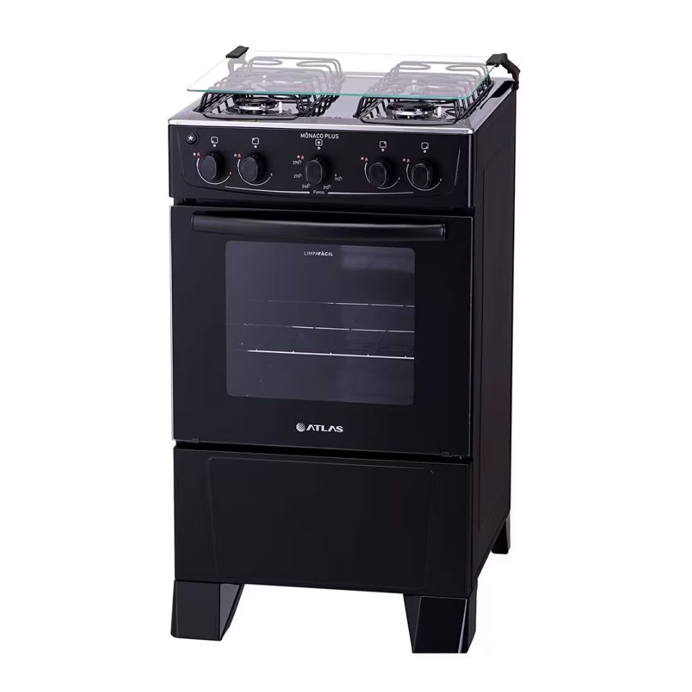 Fogão 4 Bocas com Mesa Inox Milão Plus Atlas