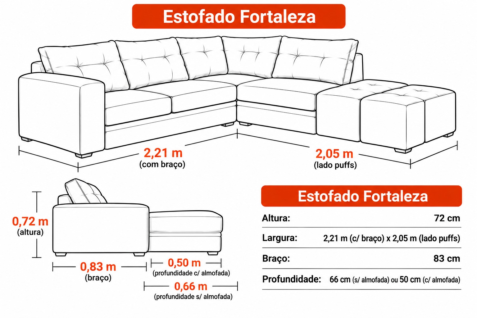 Estofado Rover Canto Fortaleza New Tec 120