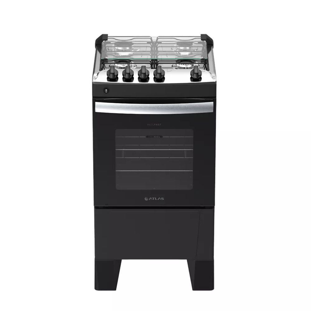 Fogão Atlas 4 Bocas Milão Fast Preto