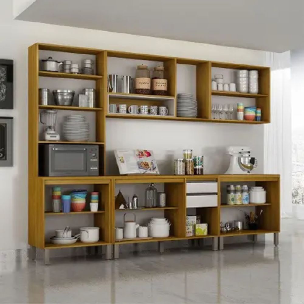 Cozinha Completa Nala Mobilihouse 12 Portas MDF 260cm OFF