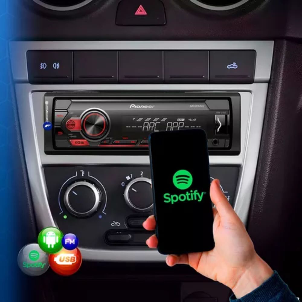 Aparelho De Som Pioneer AM/FM/USB/AUX com Controle MVH-S118UI