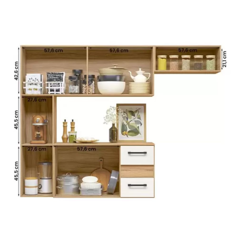 Cozinha Nicioli Suspensa Juliete Freijo/Off White Cristal