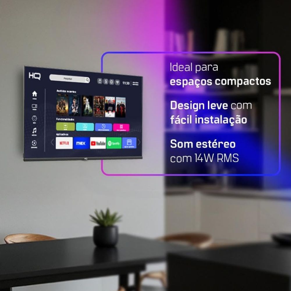 Smart TV HQ Screen 32 Polegadas Android Wi-Fi/Bluetooth
