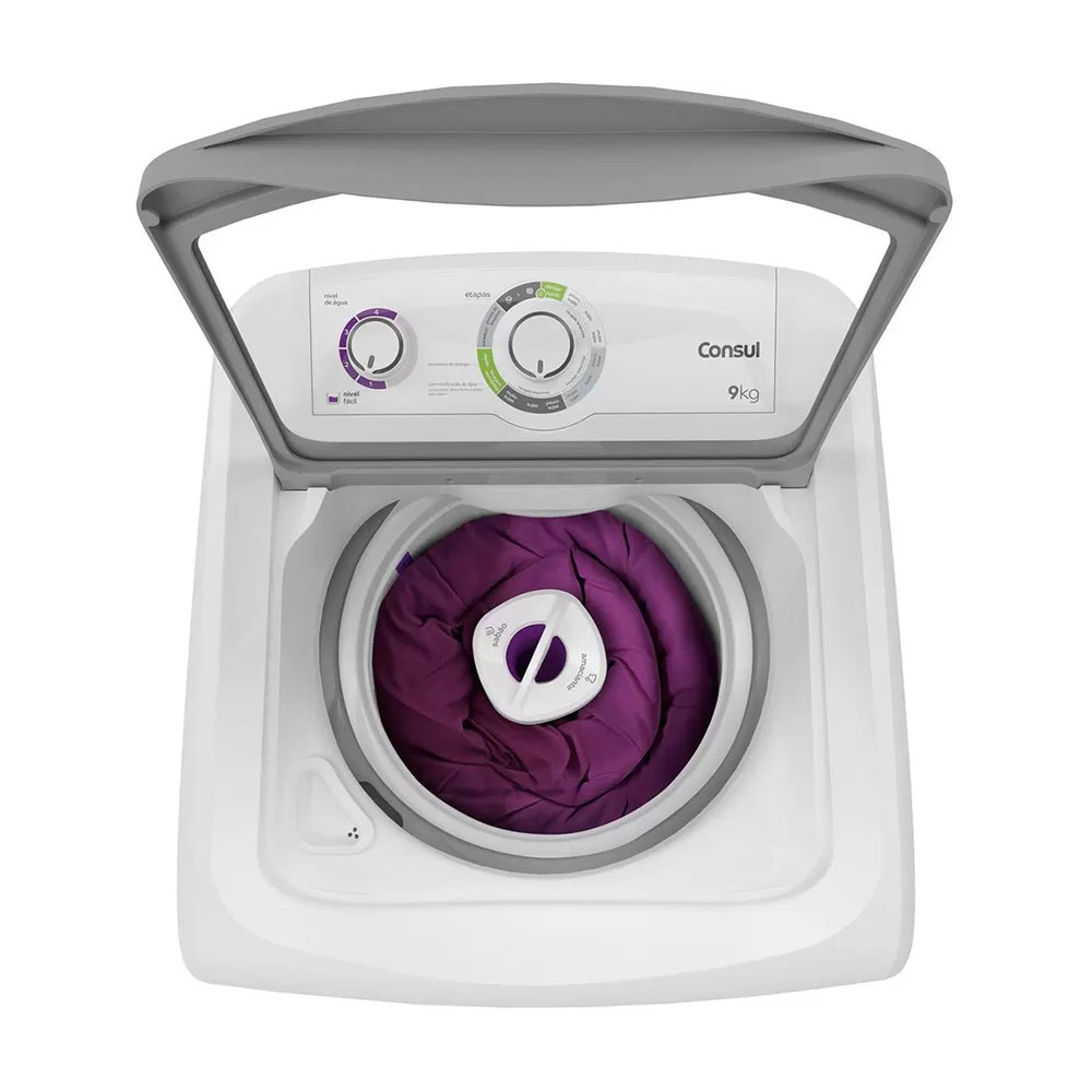 Lavadora Consul CWB09ABBNA 9kg Automática com Ciclo Edredom Branco 220v