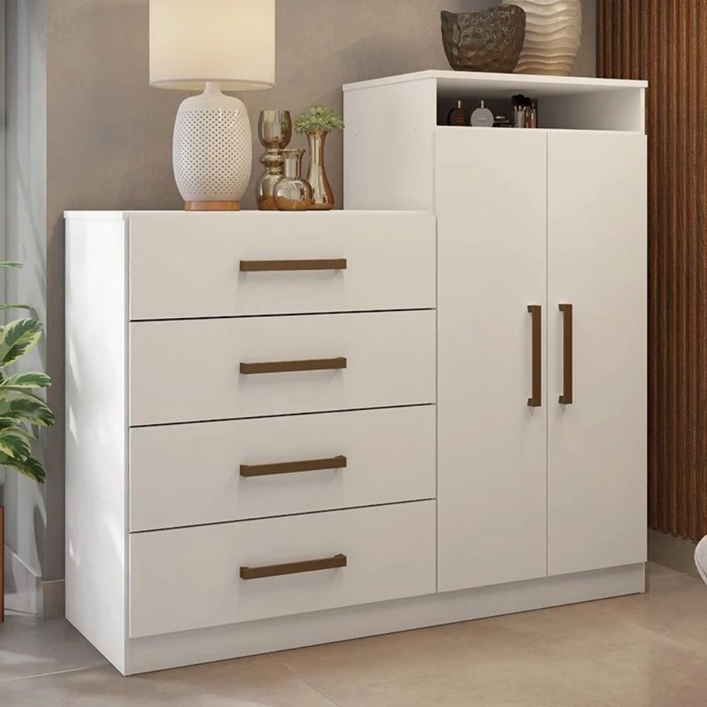 Cômoda 4 Gavetas 2 Portas Demóbile Aurea