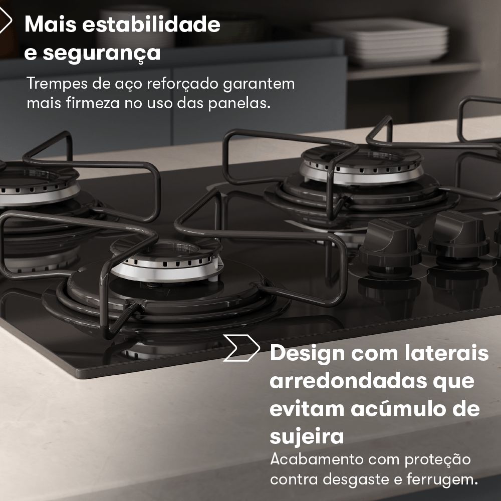 Cooktop Itatiaia Essencial 4 Bocas - Preto
