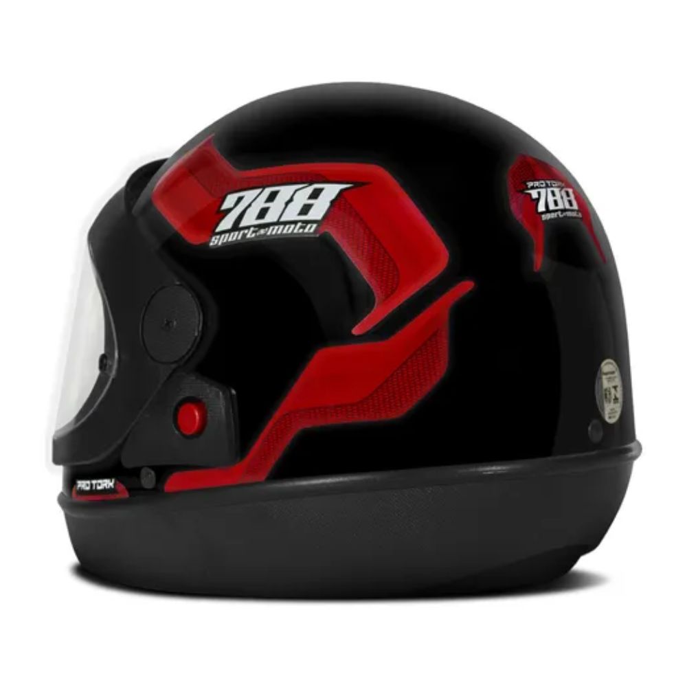 Capacete Pro Tork SM Sport 788 CAP-496VM Tamanho 60 Preto/Vermelho