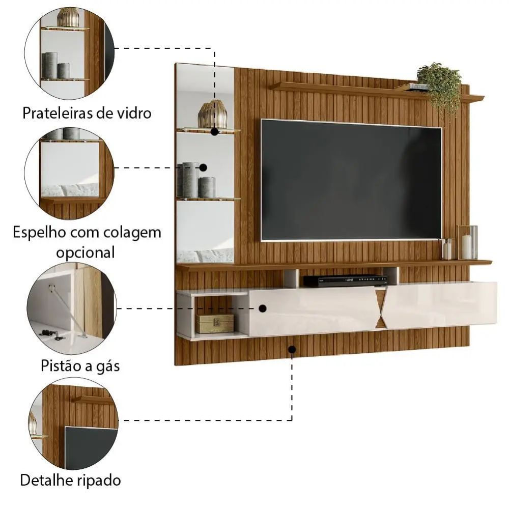 Painel Lukaliam Intense Freijo Ripado/Off White