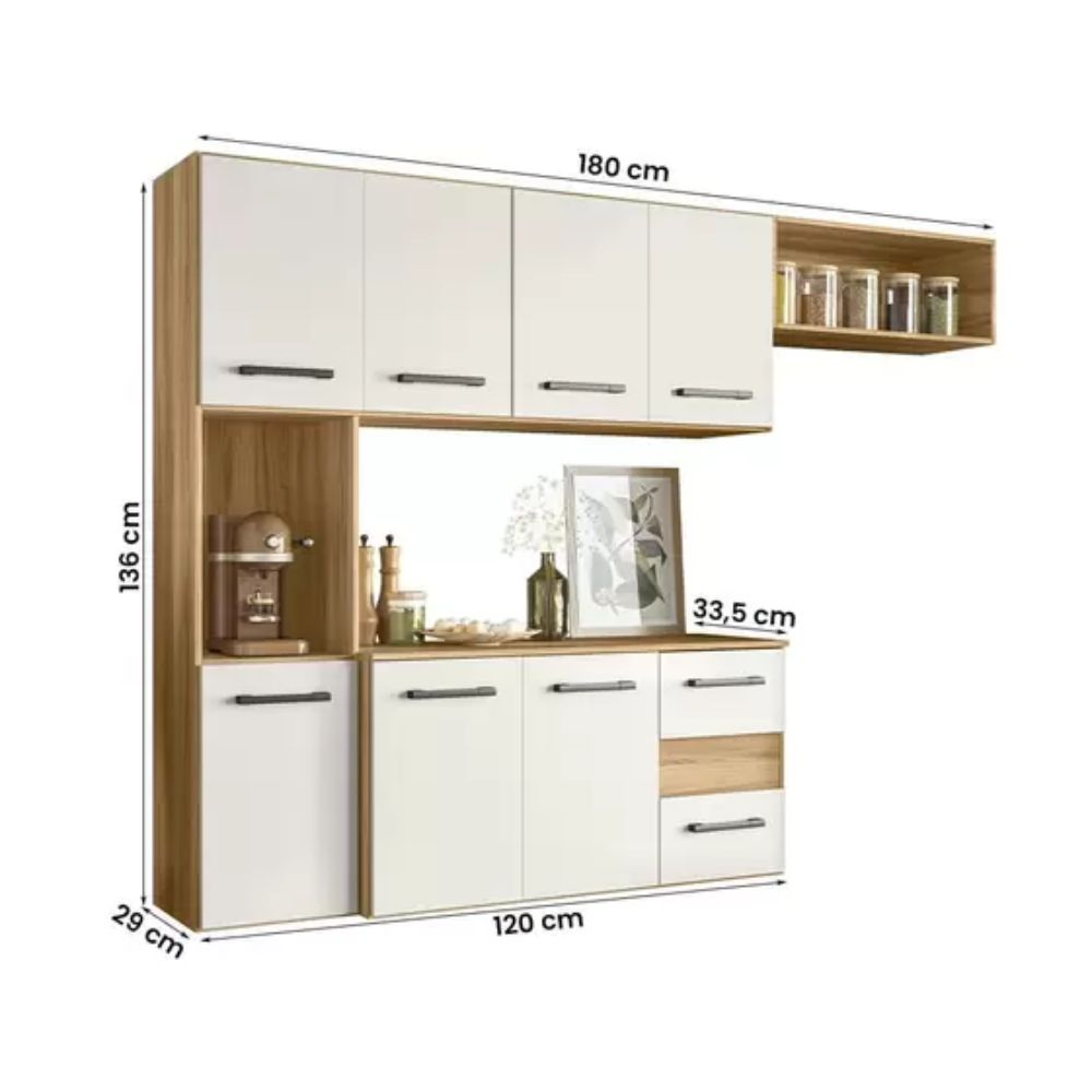 Cozinha Nicioli Suspensa Juliete Freijo/Off White Cristal