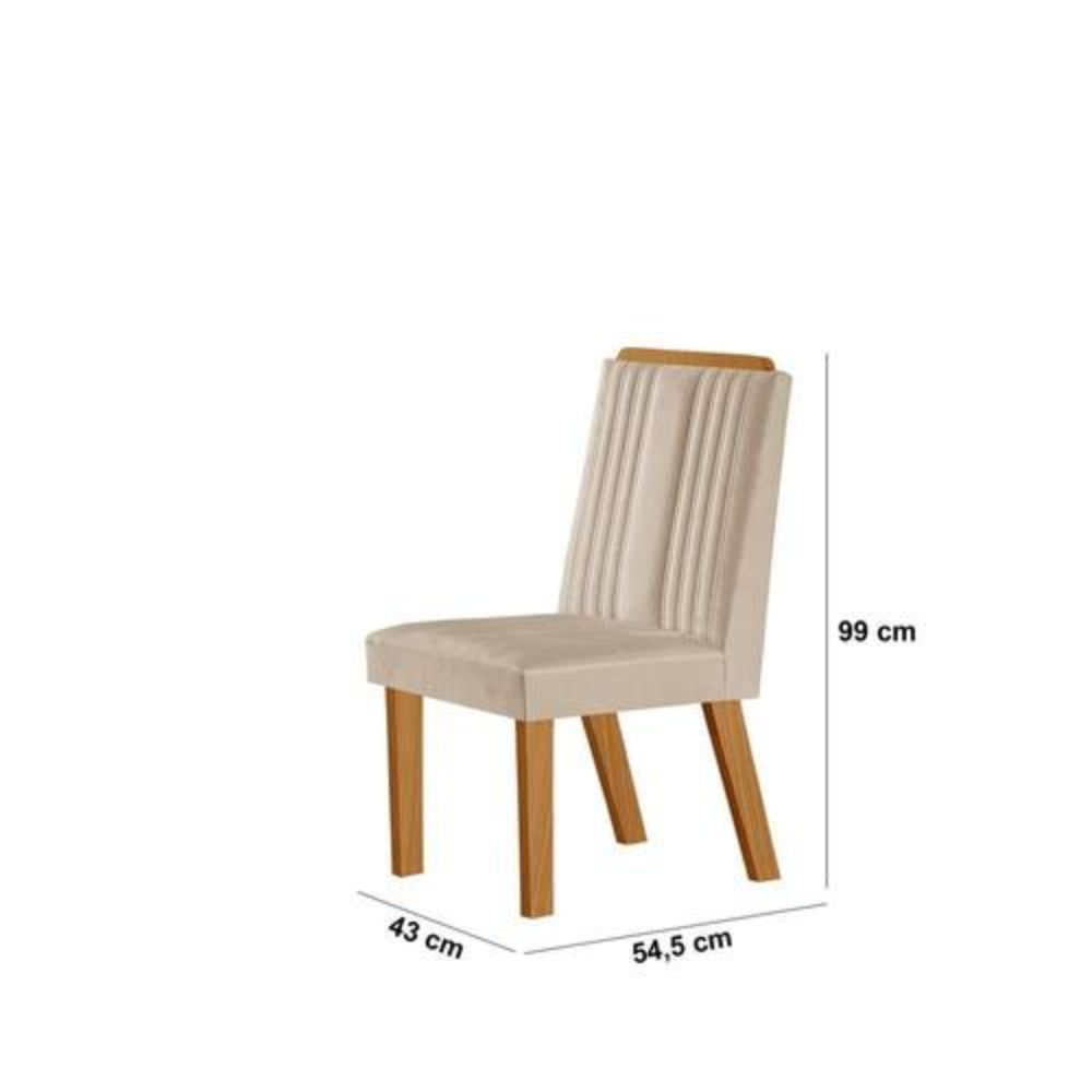 Conjunto de Mesa de Jantar Dara com 4 Cadeiras