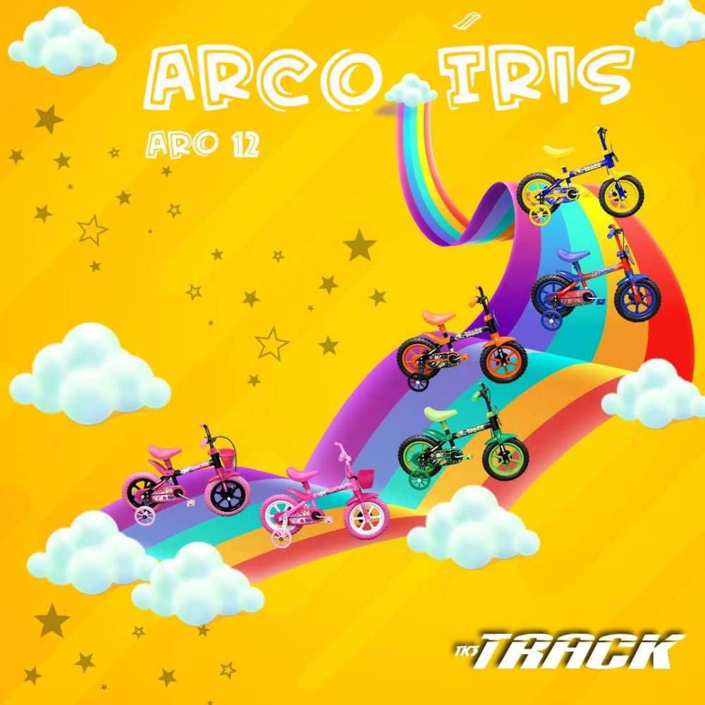 Bicicleta Aro 12 Arco Íris Track Bikes