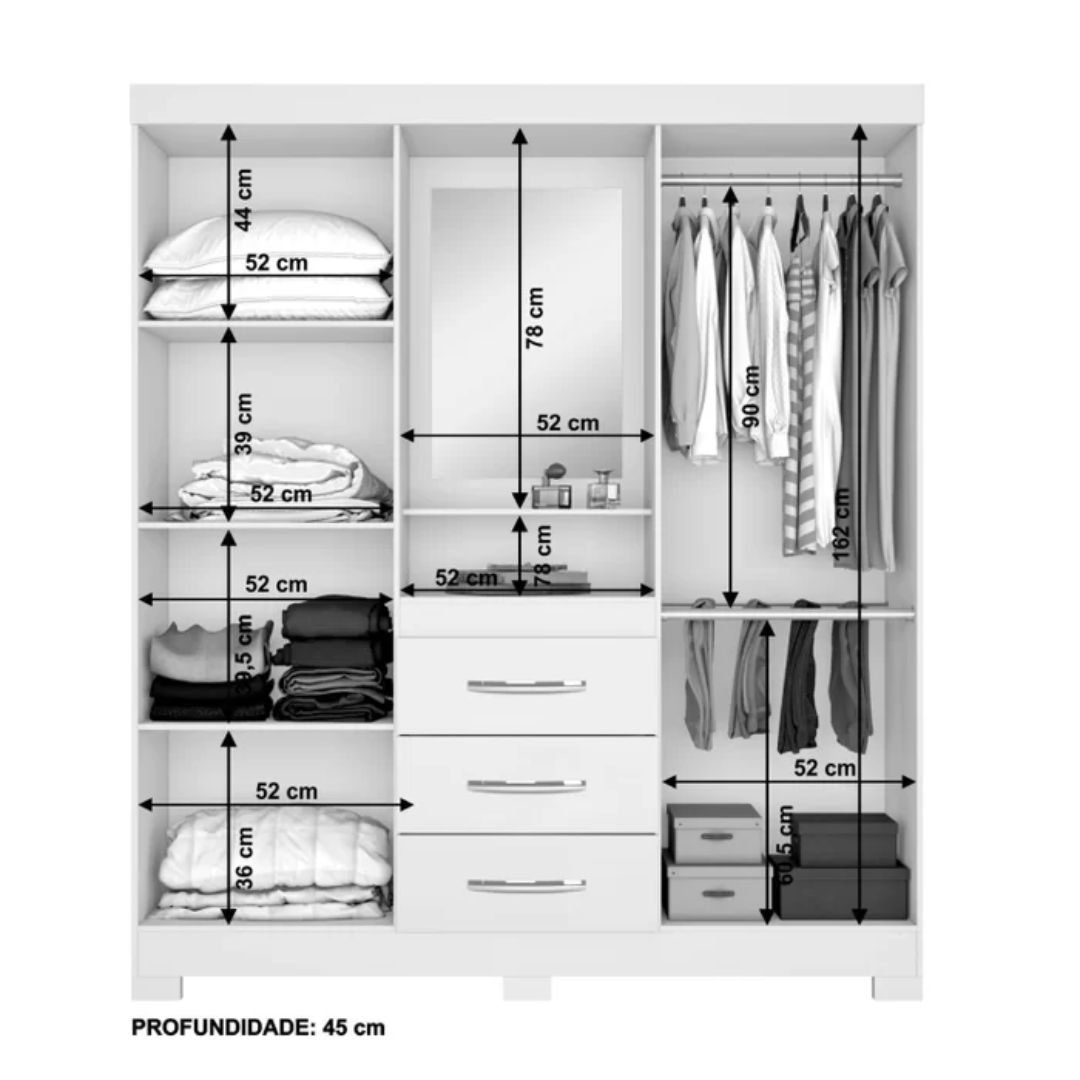 Guarda Roupa Notável Nt 5015 Freijó Trend/Off White