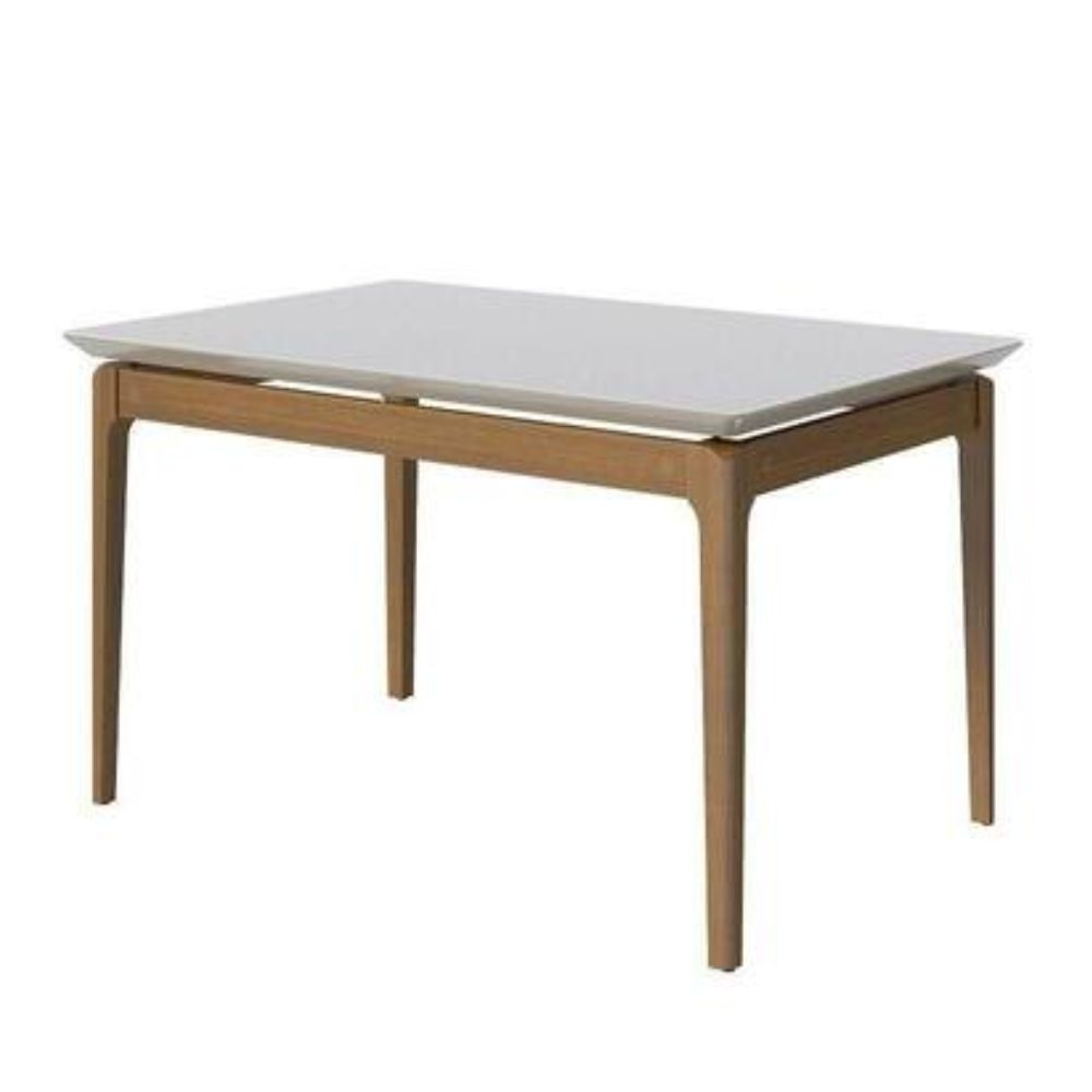 Mesa Imcal Wind 1.4 com Vidro Retangular Off White/Nature