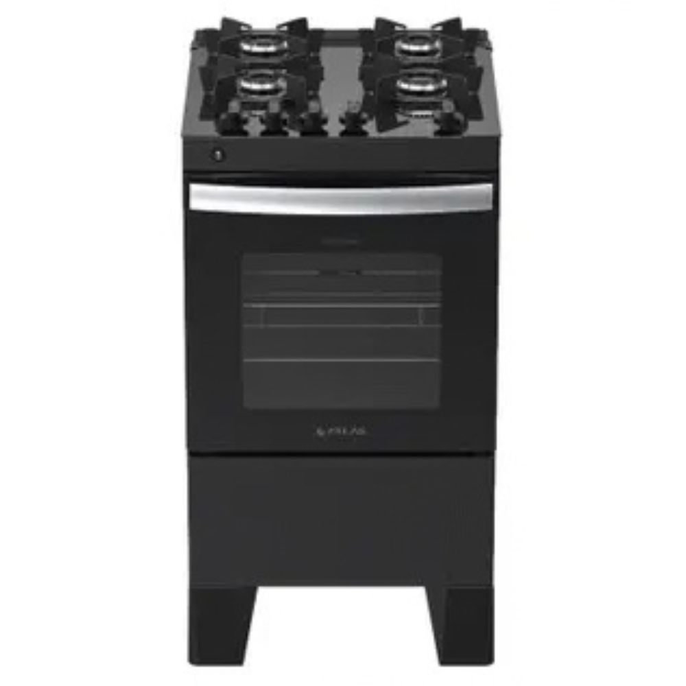 Fogão 4 Bocas Atlas Automático Milão Fast Glass Mesa de Vidro Preto