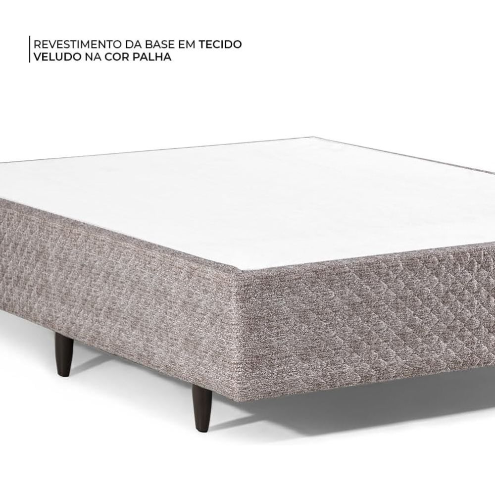 Cama Box de Casal Herval Pallace Bambu com Molas Ensacadas, 71x138x188 cm