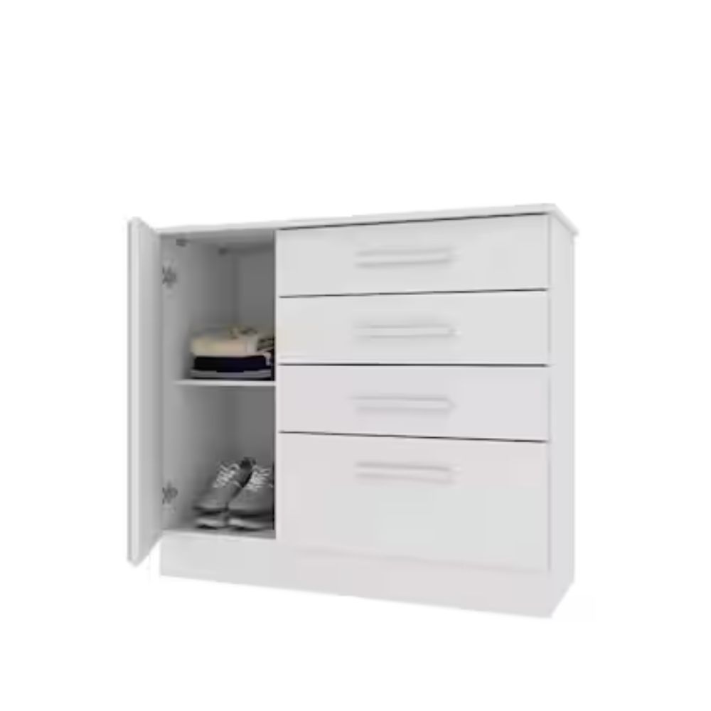 Cômoda Ripada 4 Gavetas 1 Porta Guarani Tcil