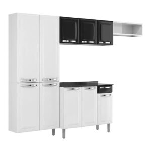 Cozinha Completa em Aço Itatiaia Rose 4 Peças Branco/Preto