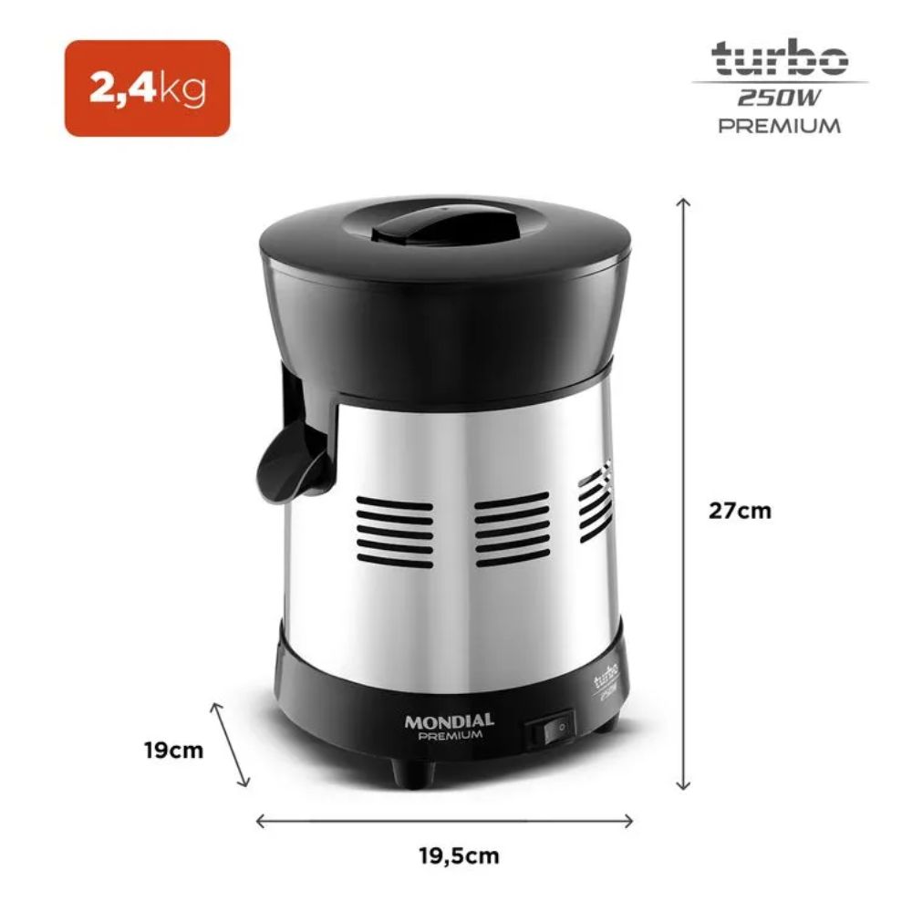 Extrator de Frutas Mondial E-10 Turbo Premium 250W - Imagem 6