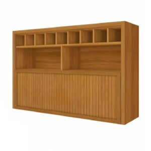 Armário Aéreo Nesher Baronesa 1 Porta Basculante com Nicho e Adega 120cm Freijó