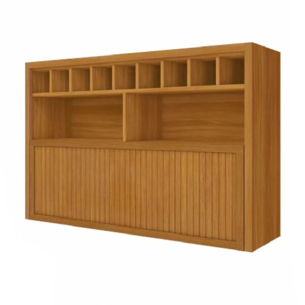 Armário Aéreo Nesher Baronesa 1 Porta Basculante com Nicho e Adega 120cm Freijó