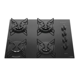 Cooktop 4 Bocas Atlas Milão com Mesa de Vidro Preto Bivolt