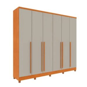 Guarda Roupa Casal 6 Portas Sevilla Tcil Cinamomo/Off White