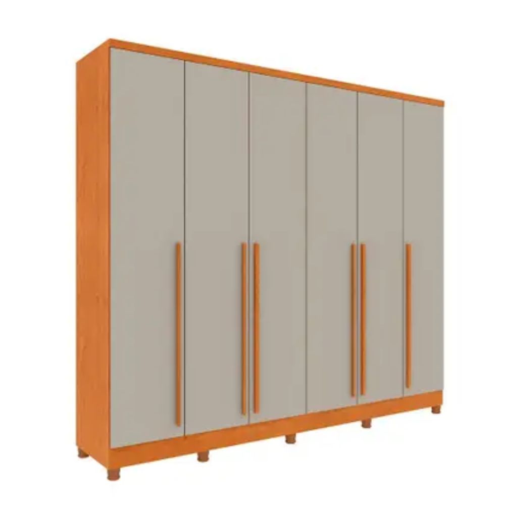 Guarda Roupa Casal 6 Portas Sevilla Tcil Cinamomo/Off White