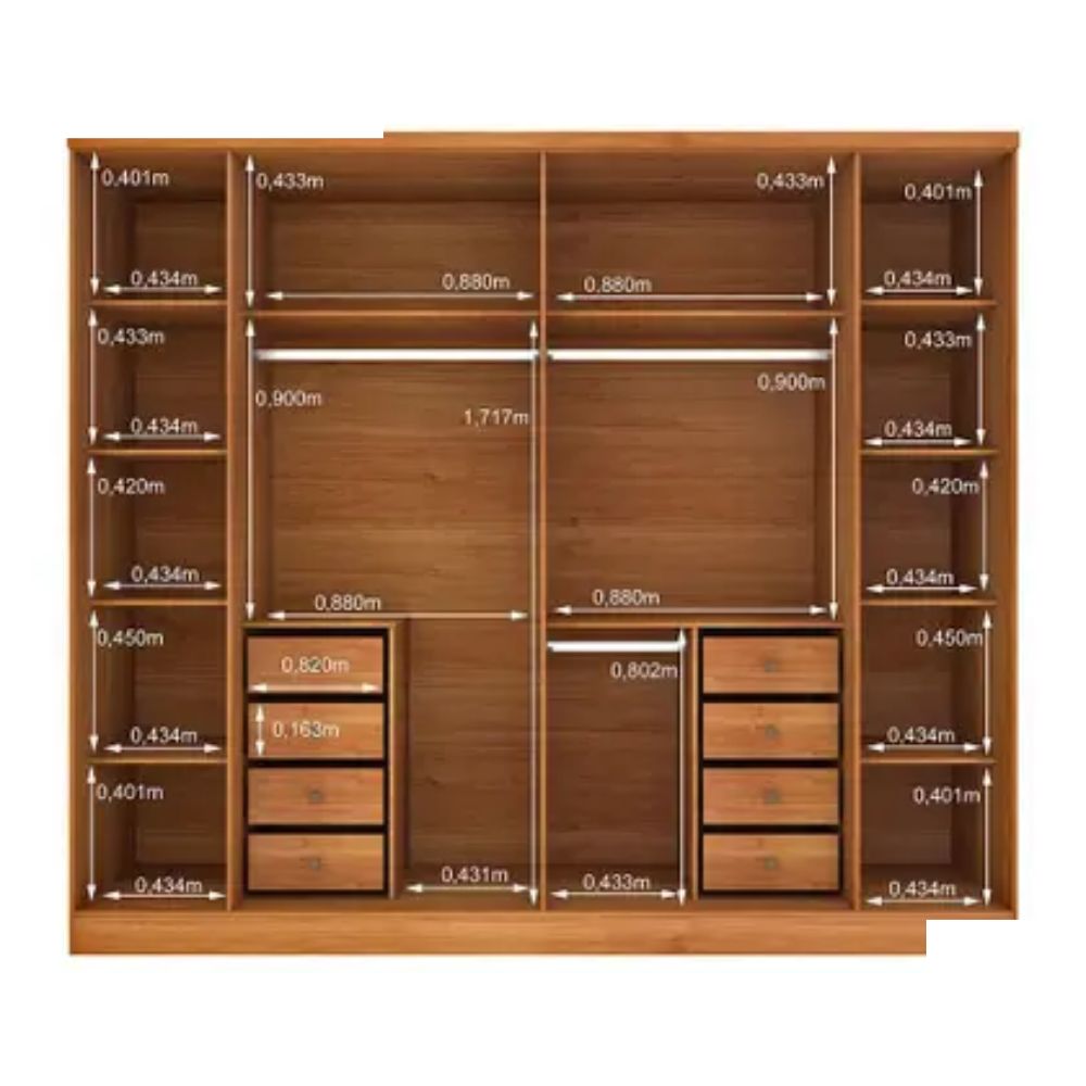 Guarda Roupa Casal 6 Portas Sevilla Tcil Cinamomo/Off White - Imagem 5