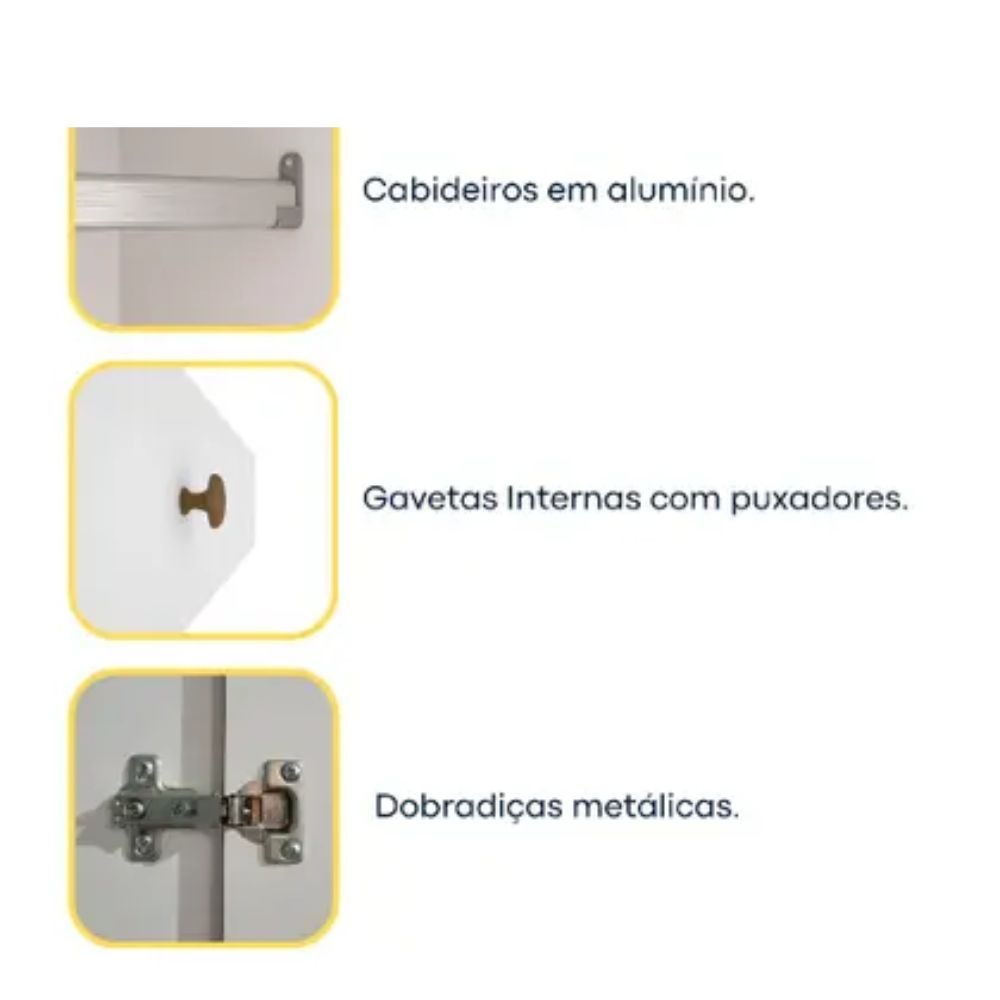 Guarda Roupa Sevila com 6 Portas 8 Gavetas Tcil - Imagem 7