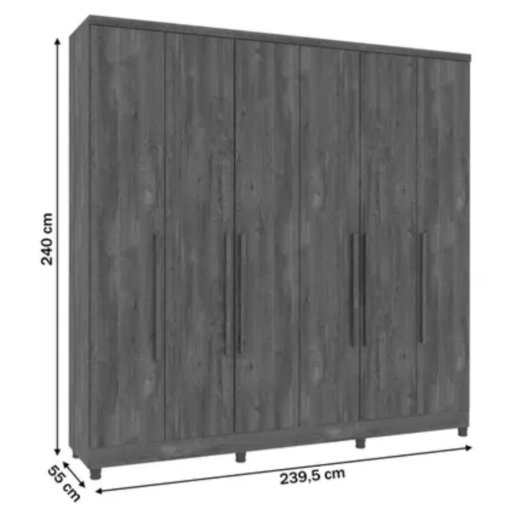 Guarda-Roupa Casal Veneza 6 Portas 4 Gavetas Cinamomo/Off White - Tcil Móveis - Imagem 4