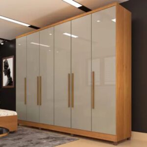 Guarda-Roupa Casal Veneza 6 Portas 4 Gavetas Cinamomo/Off White - Tcil Móveis