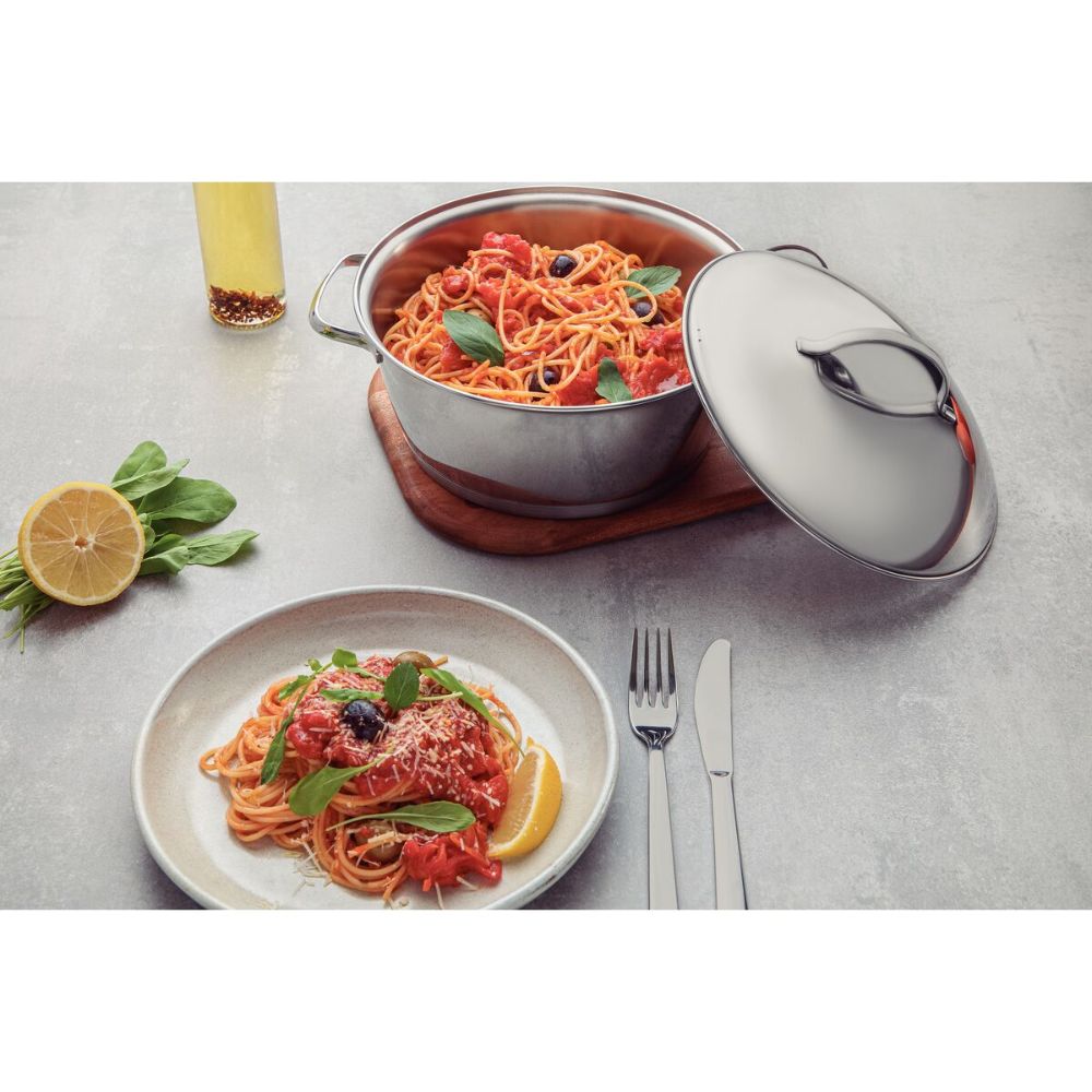 Caçarola Rasa Tramontina Allegra em Aço Inox com Fundo Triplo 24 cm 4,2 L - Imagem 8