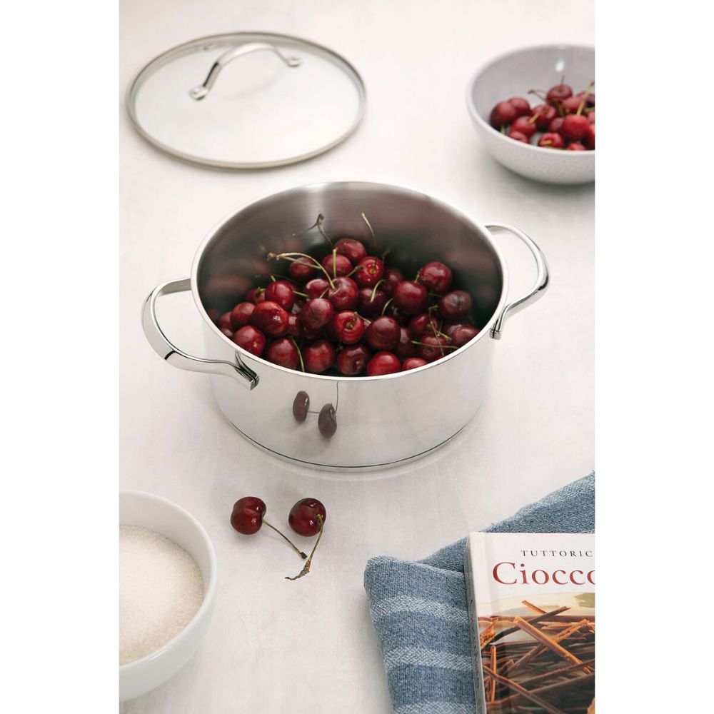 Jogo de Panelas Tramontina Una em Aço Inox com Fundo Triplo e Tampas de Vidro 5 Peças - Imagem 4