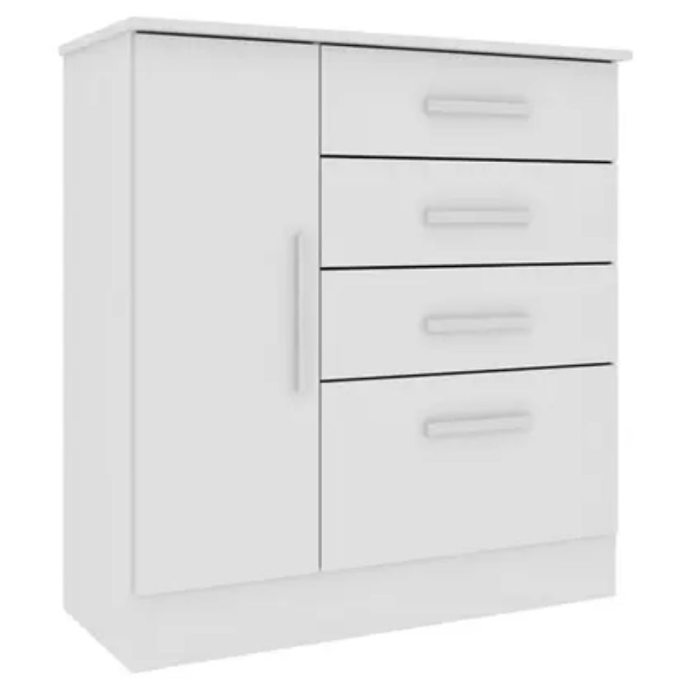 Cômoda Chicago 1 Porta 4 Gavetas Neve - Tcil Móveis - Imagem 2