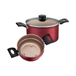 Cuscuzeira Tramontina Turim em Alumínio Antiaderente Starflon Max Vermelho