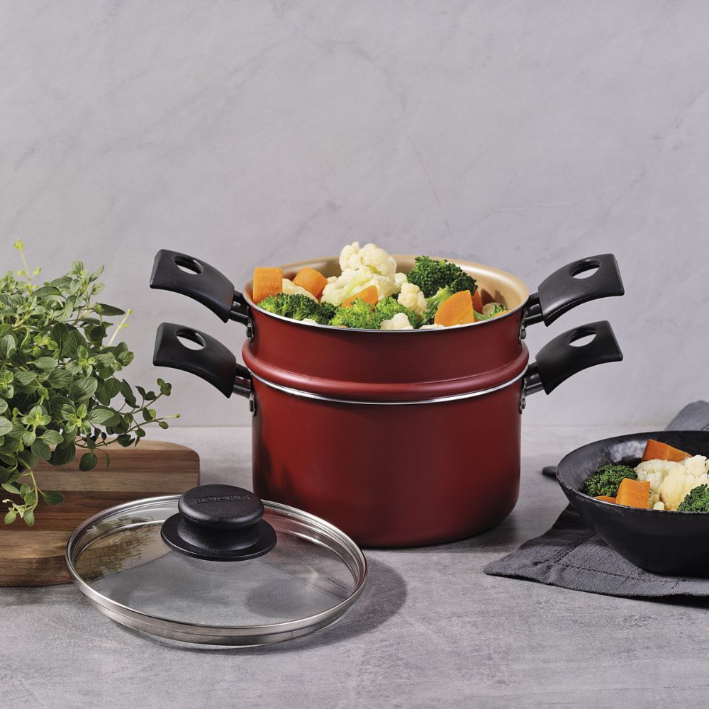 Cuscuzeira Tramontina Turim em Alumínio Antiaderente Starflon Max Vermelho - Imagem 6