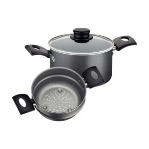 Cuscuzeira Tramontina Turim em Alumínio Antiaderente Starflon Max Chumbo