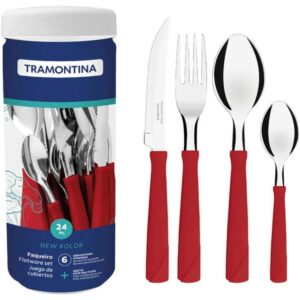 Faqueiro Tramontina 24 Peças New Kolor Vermelho