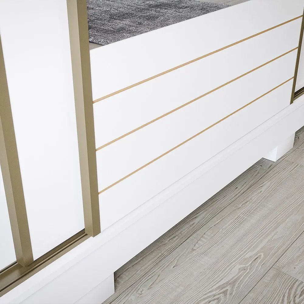 Guarda Roupa Panan Búzios Slide Glass 3 Portas Branco - Imagem 5