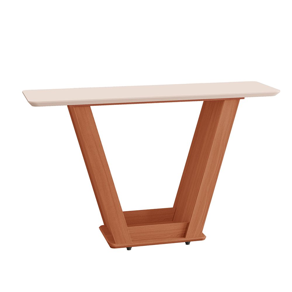 Aparador Tuboarte Oregon com Tampo de Madeira Freijó / Off White - Imagem 2