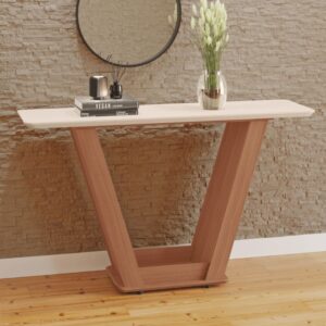 Aparador Tuboarte Oregon com Tampo de Madeira Freijó / Off White