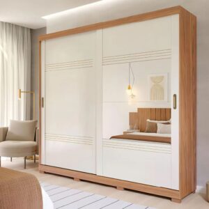 Guarda-Roupa Panan Blumenau 2 Portas Cinamomo/Off White