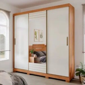 Guarda-Roupa Búzios Casal 3 Portas de Correr 4 Gavetas Panan