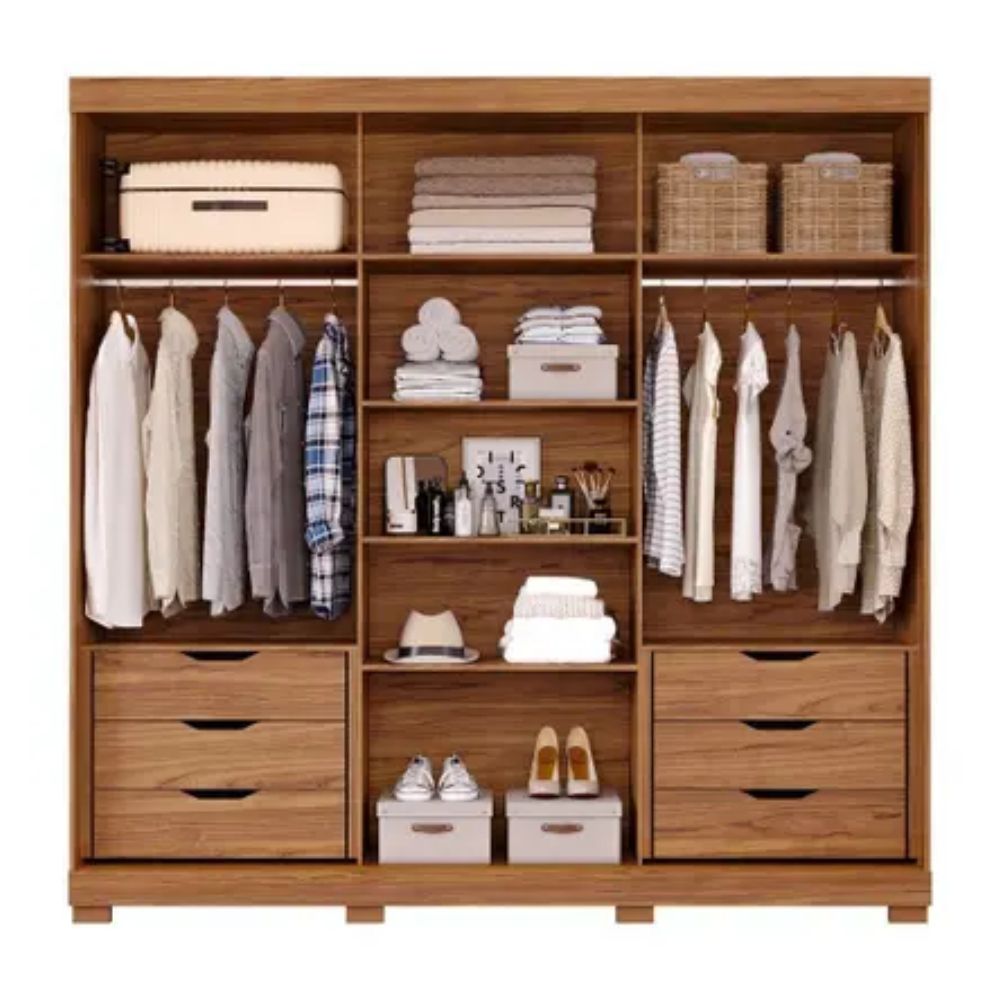 Guarda-Roupa Panan Cecília Casal 3 Portas Cinamomo/Off White - Imagem 3